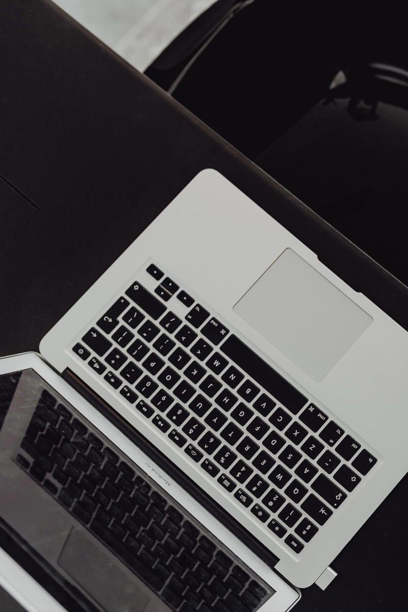 macbook, close-up, working, computer equipment, black color, computer, connection, laptop, studio, stylish, desk, wireless technology, text, tech, internet
