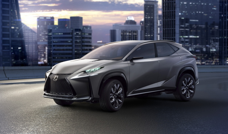 4K, crossover, silver, hybrid, concept, 3Q, Lexus, turbo, Lexus LF-NX, 2015 Detroit Auto Show. NAIAS, test drive, front