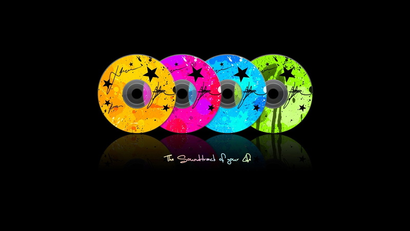 assorted, illuminated, group of objects, variation, circle, discs, soundtrack, four, inflatable, design, nature, text, shape, music, overlay, number, close-up