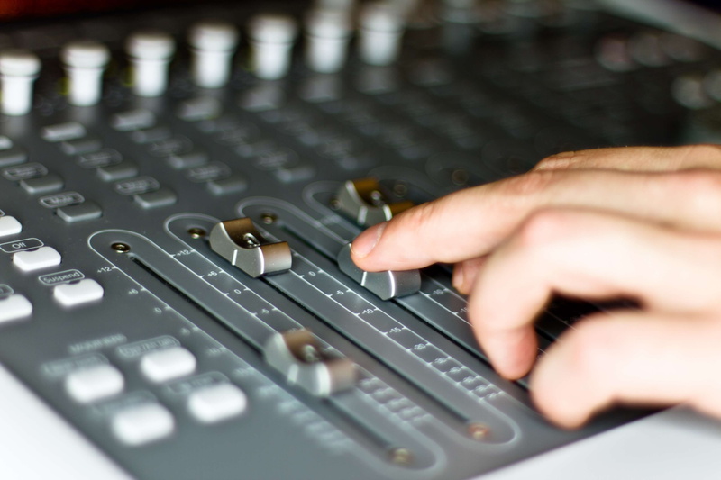 soundtrack, recording studio, music, equalizer, sound, selective focus, communication, finger, treble, close-up, hand, arts culture and entertainment, human body part
