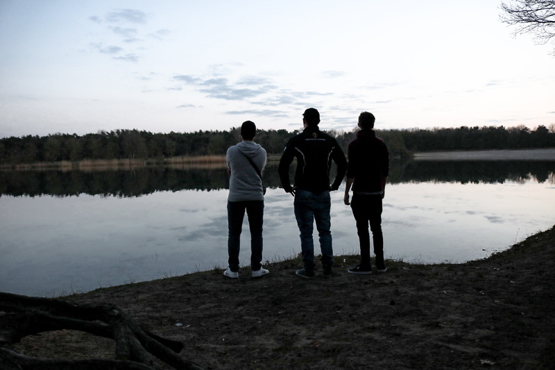 grey, tranquility, leisure activity, cap, night, sky, reflection, nature, togetherness, playlist, back, netherlands, uk, summer, trio, standing, photo