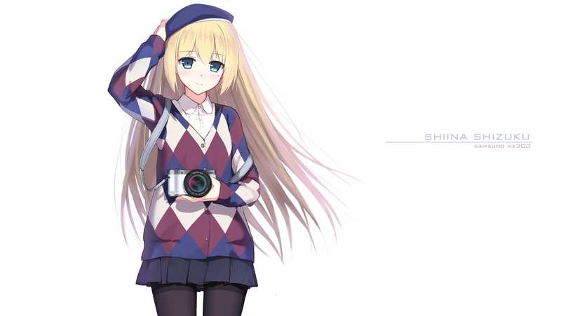 Samsung, camera, anime girls, Shiina Shizuku, blonde, 2K
