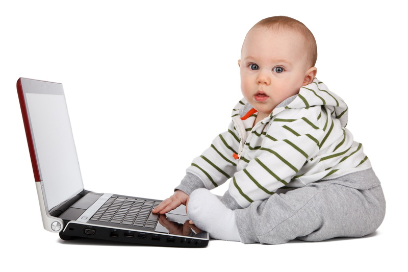 education, using, small, one person, communication, notebook, baby, cute, cut out, concept, computer, boys, 4K, technology, full length, sitting, infant
