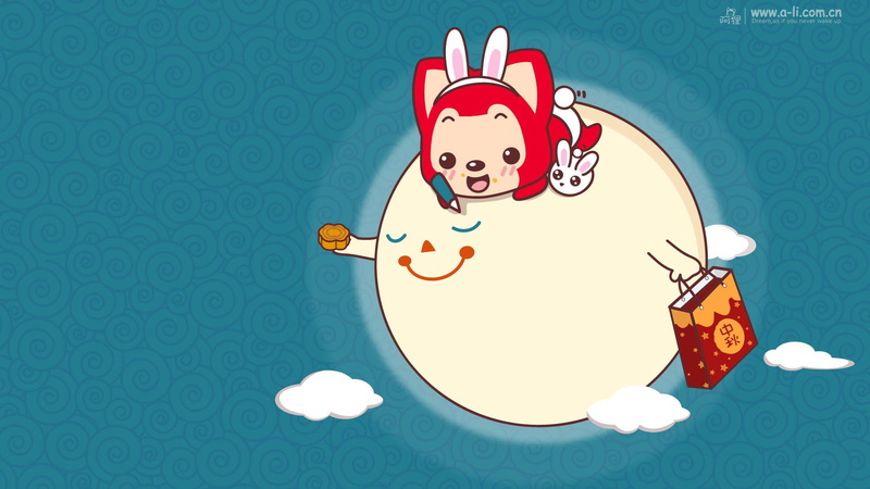 meng, cake, mid-autumn festival, raccoon, a raccoon, festival, autumn, rabbit, moon rabbit, mid, 1080P, ears, moon, moon cake festival, rabbit ears