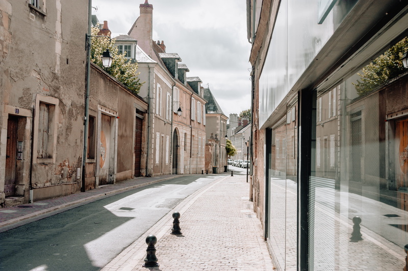 built structure, window, sky, sidewalks, ancient, house, france, europe, building, town, residential district, outdoors, urban, nature, summer, transportation