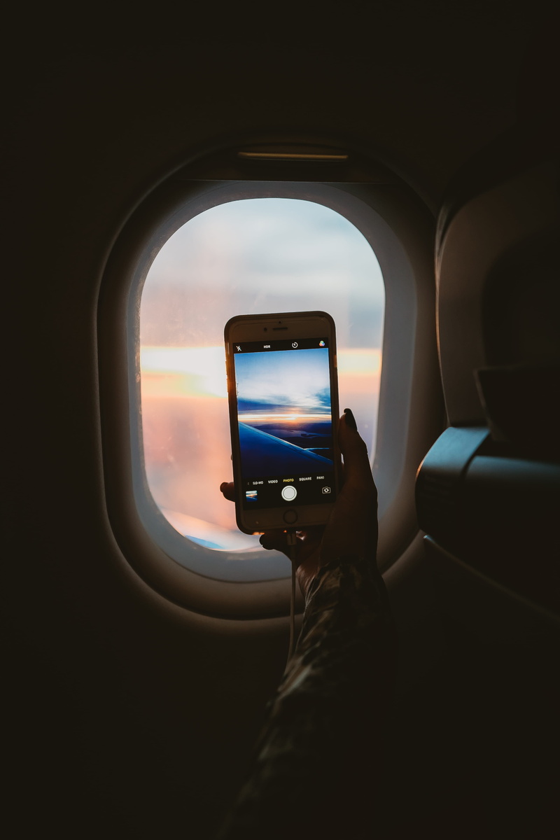 sunset, communication, plane, shot on iphone, leisure activity, airplane, sky, picture, photography themes, lifestyles, 4K, iphone x, air vehicle, travel