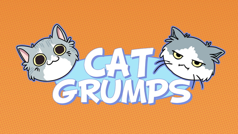 close-up, orange background, indoors, cat, mammal, information sign, text, table, representation, creativity, information, orange color, Game Grumps, western script