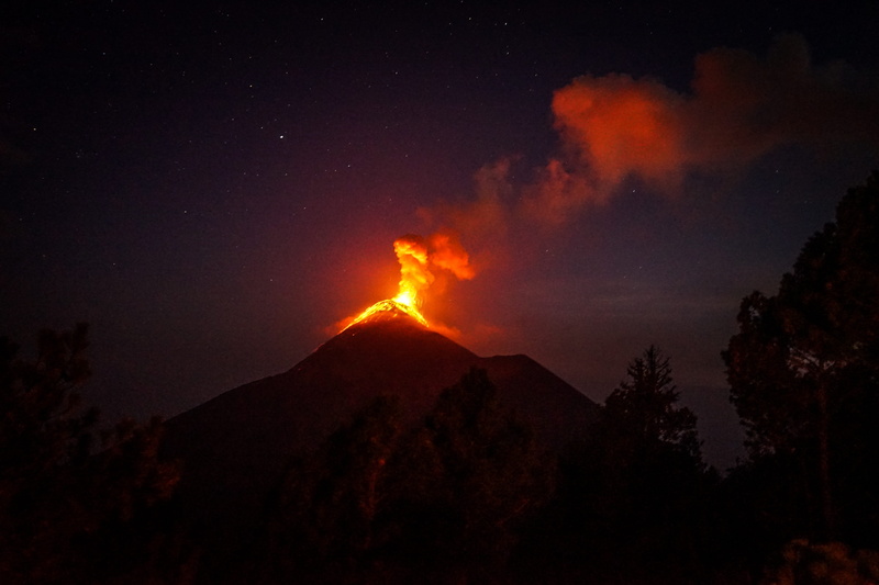 geology, lava, beauty in nature, cloud - sky, luminosity, nature, coming, scenics - nature, land, outdoors, power, night, glowing, mountain, 5K, smoke - physical structure