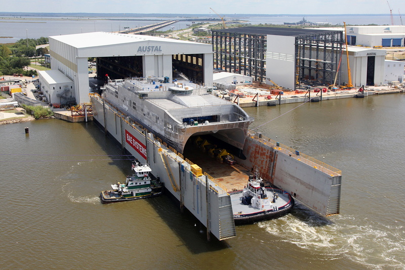 water, commercial dock, photos, USNS Spearhead, day, shipping, outdoors, catamaran, ferry, vessel, 2K, Spearhead, onto, sea, mode of transportation, passenger craft