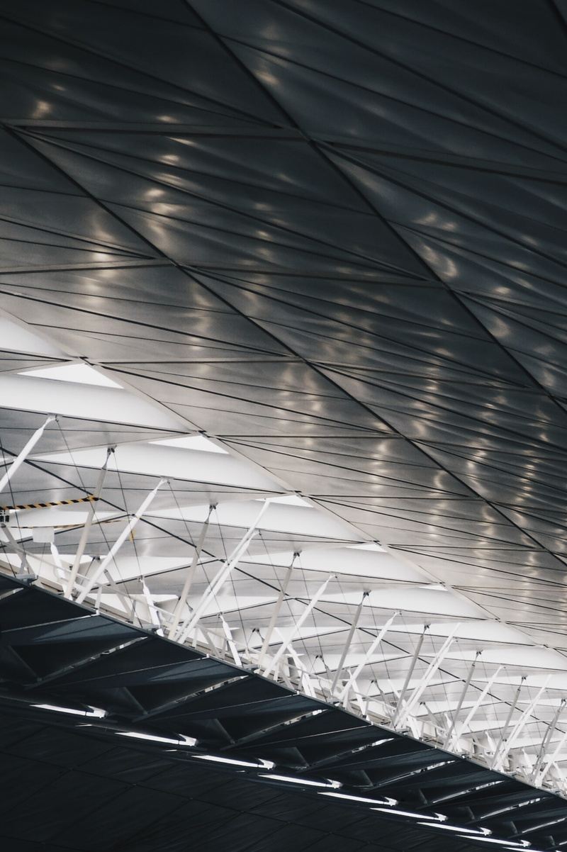 built structure, transportation, construction site, minimalism, modern, 1080P, full frame, reflection, indoors, metal, design, architecture, sunlight