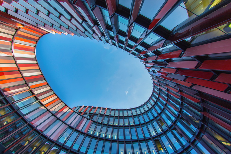digital composite, day, shape, blue, pattern, no people, building exterior, skyscraper, skylight, outdoors, Architecture, geometric shape, Oval office