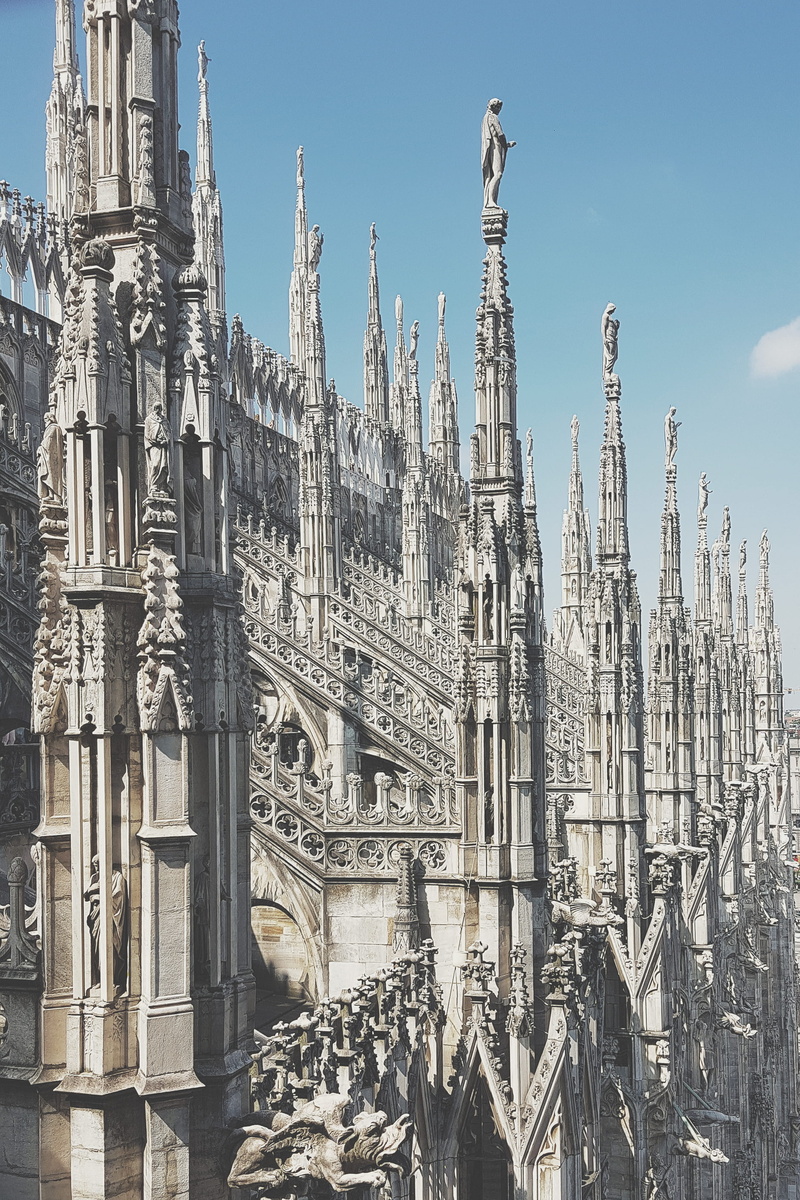 tourism, 2K, piazza del duomo, the past, ornate, building, place of worship, gothic style, building exterior, built structure, religion, milano, no people