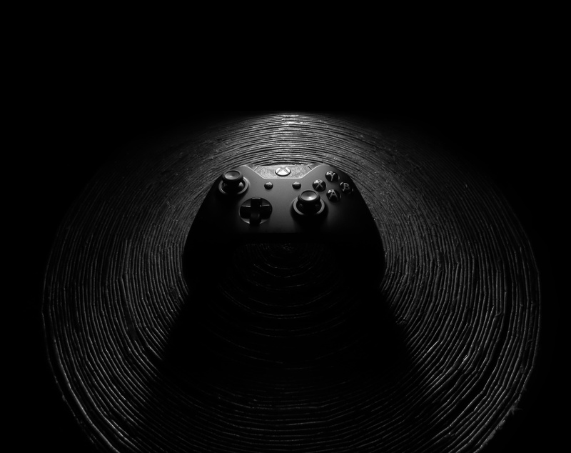 motion, xbox, Black and White, 2K, luck, textured, number, no people, controller, controler, xboxone, still life, dark, one, black background, black, black color