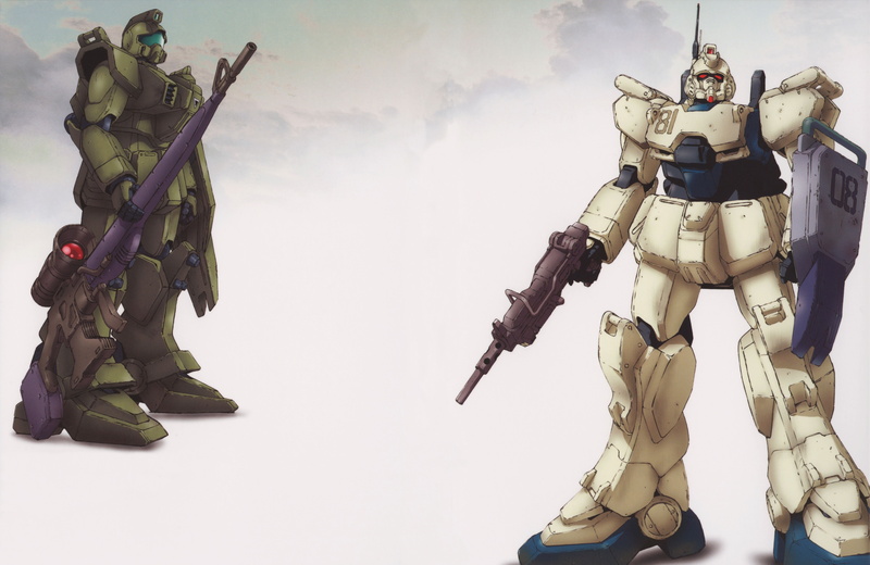 anime, government, figurine, still life, Mobile Suit Gundam: The 08th MS Team, futuristic, human representation, armed forces, studio shot, white background