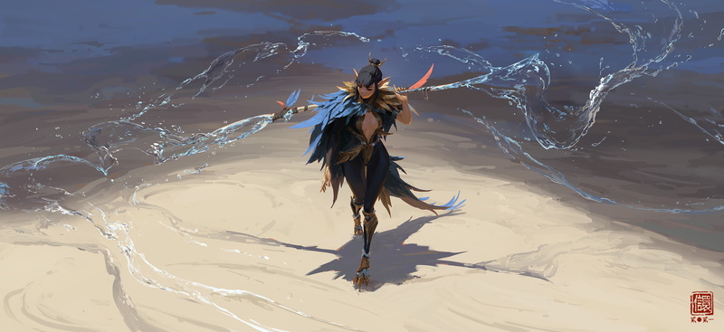 2K, Kan Liu, ArtStation, women, artwork, fantasy girl, fantasy art, digital art