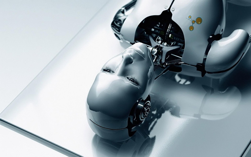 poster, gray, creative and graphics, robot, 1080P, humanoid
