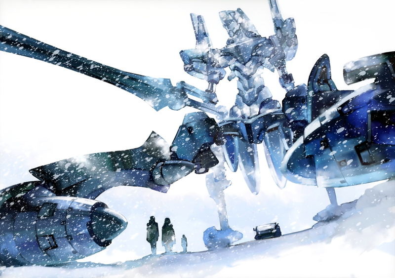 field, people, artwork, sky, winter, lifestyles, leisure activity, robot, digital art, nature, day, real people, frozen, digital composite, group of people