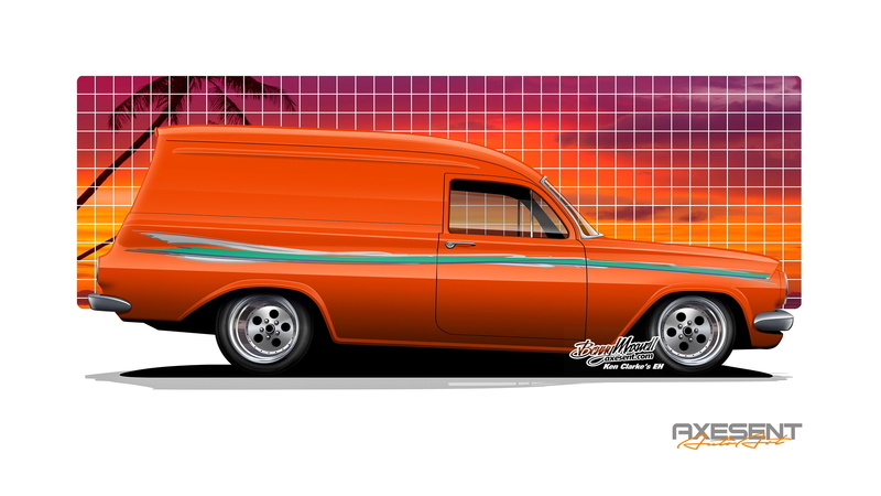 orange color, car, wheel, Australian cars, motor vehicle, Axesent Creations, Panel Van, road, Holden, render, cut out, mode of transportation, transportation