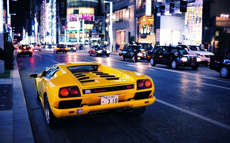 Lamborghini, Lamborghini Diablo, Yellow Cars, Japan, 1080P, car