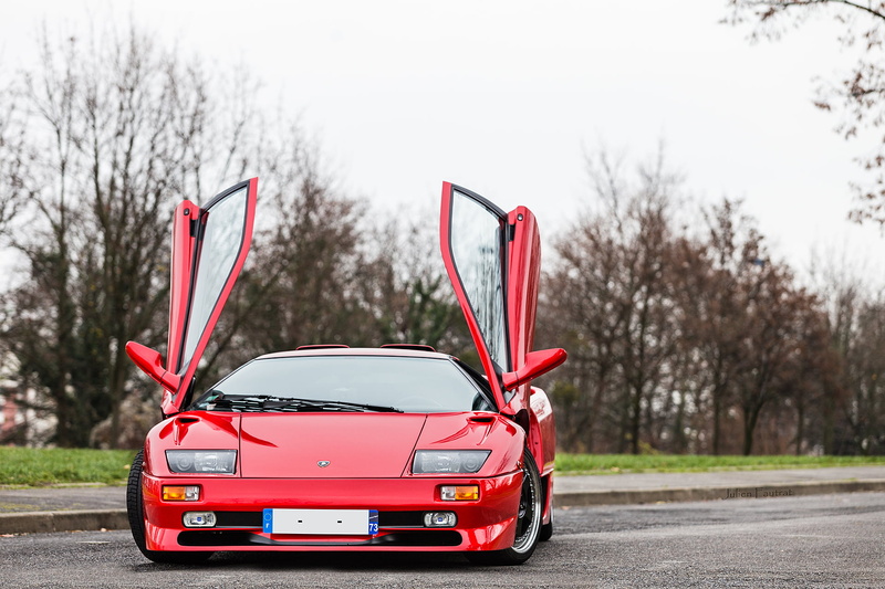 travel, on the move, outdoors, focus on foreground, road, plant, retro styled, sky, day, door, nature, car, Diablo, tree, no people, Lamborghini, land vehicle