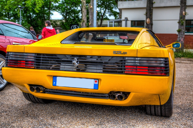 testarossa, 720P, jaune, supercars, cars, italia, 512, yellow, ferrari, f512