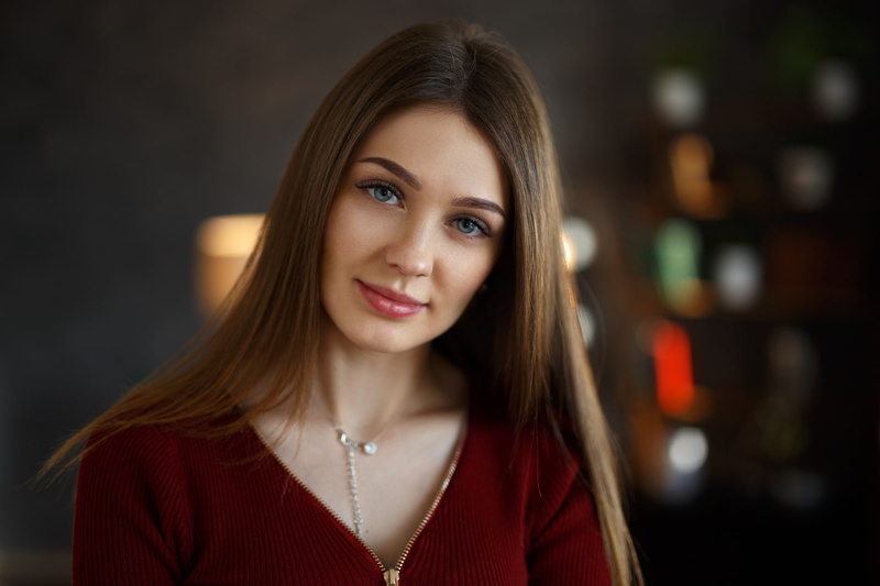 zipper, women, smiling, 720P, necklace, portrait, blue eyes