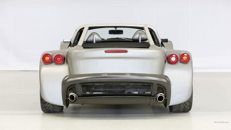 no people, studio shot, antique, front view, white color, red, chrome, indoors, transportation, retro styled, coupe, Donkervoort D8 GTO, luggage, silver colored