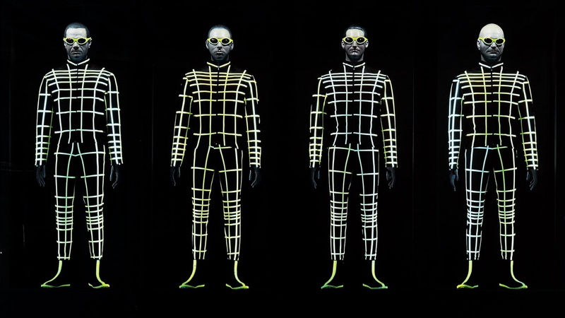 indoors, in a row, side by side, image, glasses, studio shot, black background, adult, computer Graphic, multiple image, human Skeleton, sunglasses, fashion