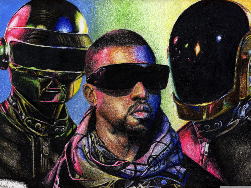 hat, lifestyles, real people, portrait, front view, headshot, Thomas Bangalter, Guy-Manuel de Homem Christo, multi colored, Art, painting, men, human Face