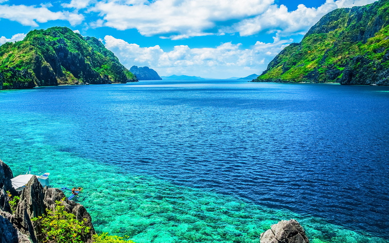 2K, hd, scenic, islands, quality, view, high, mountain, sea, palawan, philippines