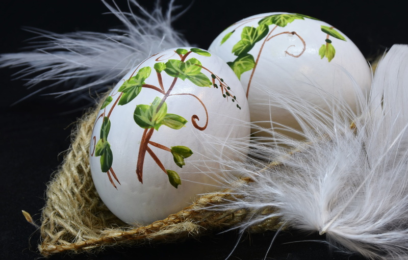 wicker, beautiful, egg, raw, tender, food and drink, 4K, holiday, holidays, white color, still life, decoration, animal themes, white, animal, shell, green