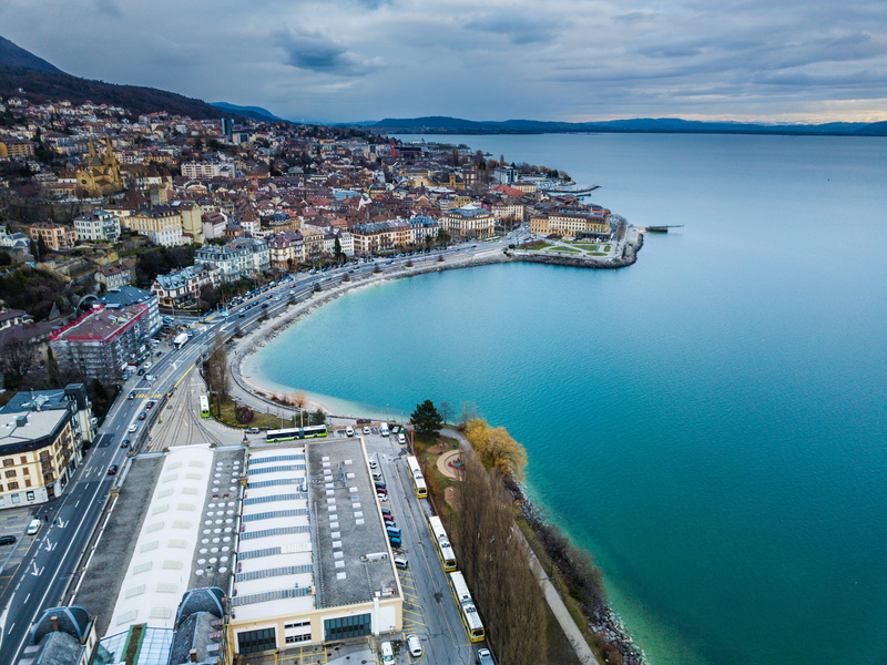 dji, travel, romandie, no people, mode of transportation, drone, water, nature, built structure, travel destinations, lake, sky, cloud - sky, outdoors