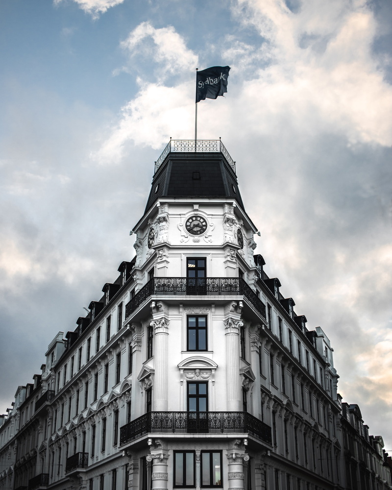 no people, clock, tower, history, low angle view, sky, copenhagen, cloud - sky, 4K, building, time, københavn, building exterior, travel destinations