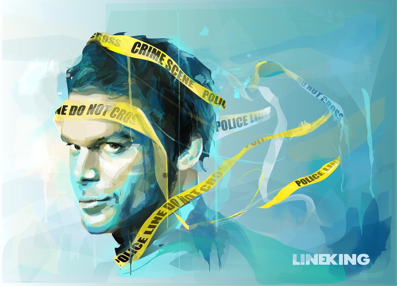 western script, illustration, barricade, digital composite, abstract, close-up, dexter, 2K, tape, sign, backgrounds, blue, yellow, male likeness, summer