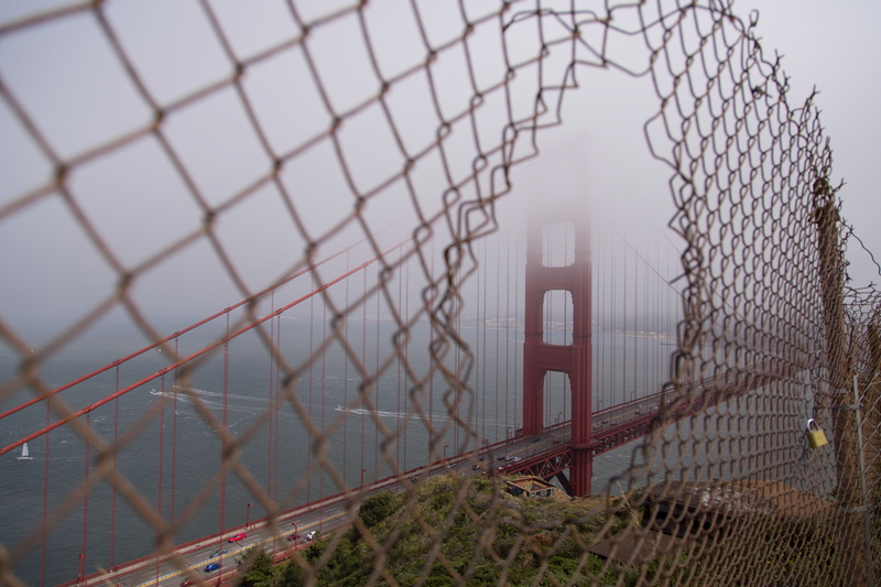 day, chainlink, california, security, foggy, bridge, san, punishment, sign, danger, barricade, francisco, San Francisco, protection, barrier, nature, outdoors