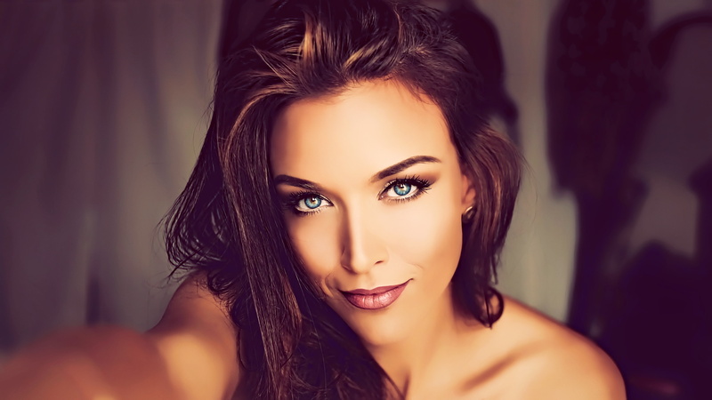 4K, portrait, face, model, Gina Carla, women