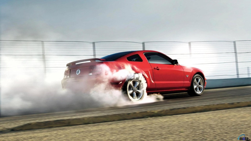 transportation, motor vehicle, sport, motion, land vehicle, smoke - physical structure, driving, mode of transportation, Shelby GT, motorsport, red, car