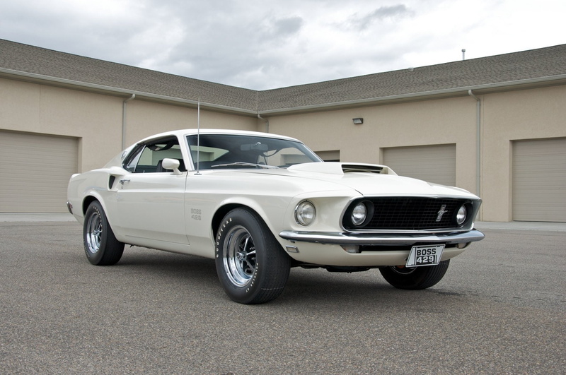 1080P, Muscle Car, Ford Mustang Boss 429, White Car, Ford, Fastback, Car