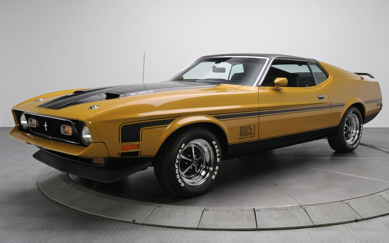 background, style, sports Car, no People, yellow, day, Mach 1, 1080P, Mustang, taxi, front View, brown, Muscle car, classic, the front, mode of transportation