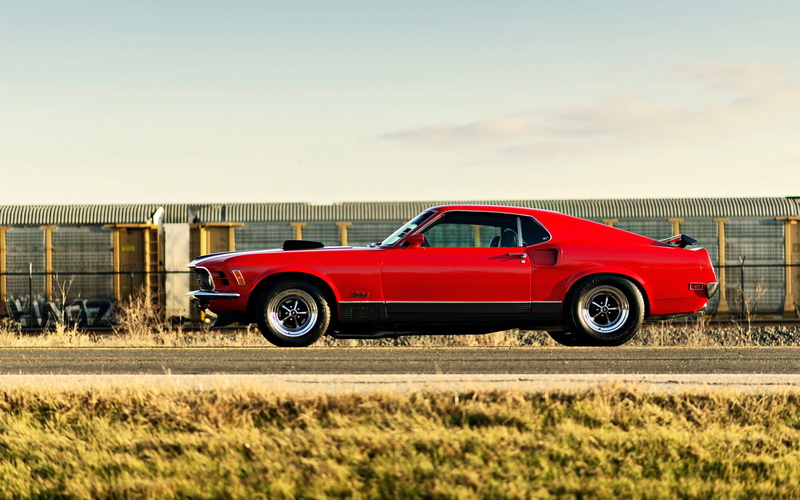 pick-up truck, mode of Transport, industry, front View, bumper, day, car, antique, mach 1, chrome, rural Scene, field, red, muscle car, copy space, land