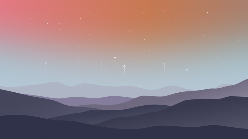 silhouette, non-urban scene, idyllic, sky, mountain peak, no people, tranquility, mountain range, tranquil scene, nature, 5K, night, Minimal, Warm, copy space