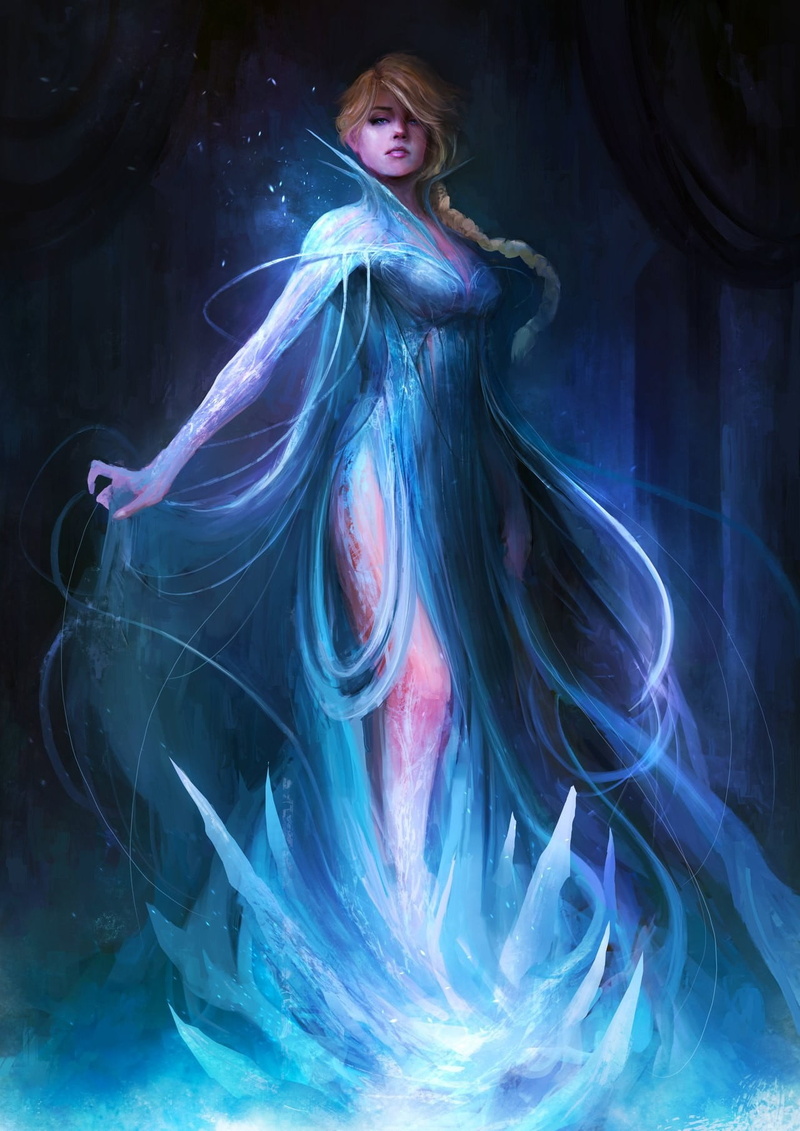 beauty, blue, Frozen (movie), creativity, women, 720P, portrait, flowing, beautiful people, hairstyle, Princess Elsa, one person, indoors, long hair, young adult
