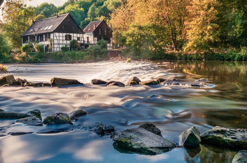 river, nature, Wupper, overlooking, autumn, Nikon D300s, daytime, Wasser, 1080P, Fluß, scenics, Licht, NRW, forest, landscape, flowing, am, outdoors, house