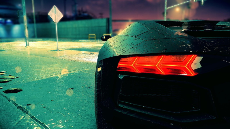 1080P, fast, needforspeed, cars, games, sports, aventedor, exotic, lamborghini, raindrops, car, lights
