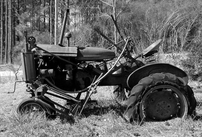 farm equipment, tree, plant, damaged, no people, day, obsolete, abandoned, wheel, vintage, farm, agricultural machinery, aged, 2K, grunge, motorcycle