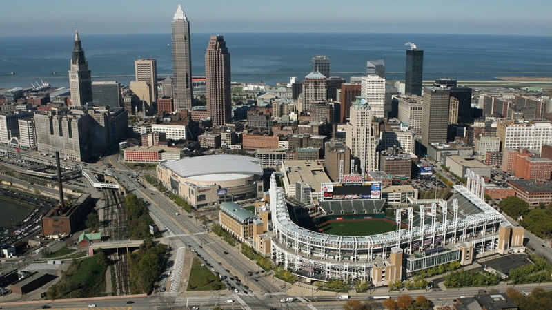 office, building, urban skyline, skyscraper, built structure, road, sky, 720P, office building exterior, Cleveland, modern, nature, no people, tower, architecture