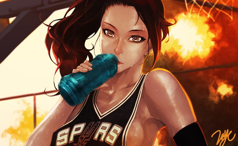 San Antonio Spurs, women, artwork, 1080P