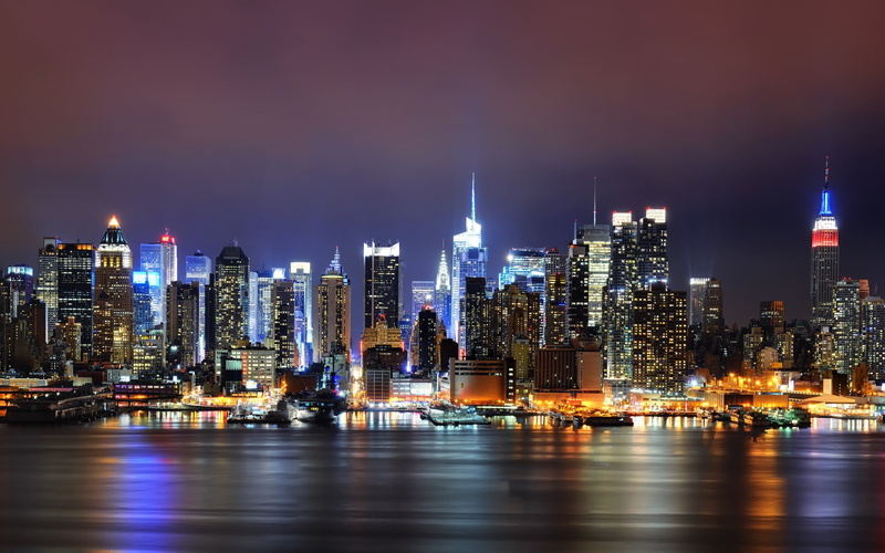 landscape, city, night, sua, 1080P, lighting, york, new, usa