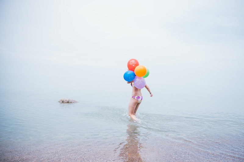 Fun, holiday, nature, Water, balloons, Trip, Nature and Landscapes, leisure activity, Summer, Outdoor, day, one person, freedom, horizon over water, party
