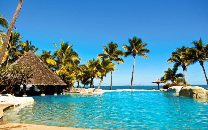huts, summer, sun, water, resort, beach, nature, hotel, oceans, hd, sea, islands, swimming, 1080P, fiji, r, pools, palms, art, tropical, ocean